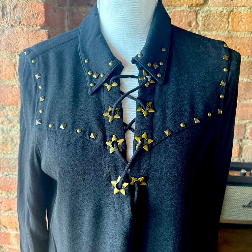 Unique Western Scotch & Soda dress. Black with stud detail. Sz Medium